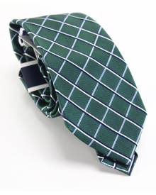 Club Room Men's Green Fernow Check Grid Plaid Classic Neck Tie Silk Club Room Men's Green Fernow Check Grid Plaid Classic Neck Tie Silk