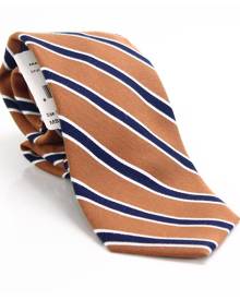 Nautica Men's Rust Brown Blue One Size Carrol Stripe Woven Neck Tie Nautica Men's Rust Brown Blue One Size Carrol Stripe Woven Neck Tie
