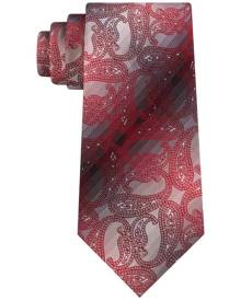 Van Heusen Men's Red Gray Howie Small Paisley Classic Neck Tie Silk Van Heusen Men's Red Gray Howie Small Paisley Classic Neck Tie Silk