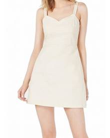 Line & Dot Women's Dress Cream Beige Size Medium M A-Line Denim Mini