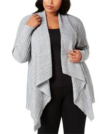 Alfani Women's Sweater Light Gray Size 2X Plus Open-Front Cardigan Alfani Women's Sweater Light Gray Size 2X Plus Open-Front Cardigan