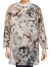 Calvin Klein Women's Tunic White Size 1X Plus Floral-Printed Top Calvin Klein Women's Tunic White Size 1X Plus Floral-Printed Top