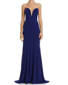 Avery G Women's Dress Deep Solid Blue Size 4 Gown Sweatheart Strapless Avery G Women's Dress Deep Solid Blue Size 4 Gown Sweatheart Strapless