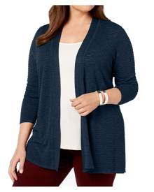 Charter Club Women's Sweater Blue Size 2X Plus Open-Front Cardigan Charter Club Women's Sweater Blue Size 2X Plus Open-Front Cardigan