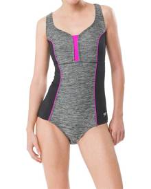 Speedo Women's Swimwear Black Size 6 One-Piece Piped Contrast-Trim Speedo Women's Swimwear Black Size 6 One-Piece Piped Contrast-Trim