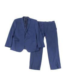 Kenneth Cole Mens Suit Set Blue Size 46 2 Piece Plaid Print Two-Button