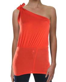 Free People Women's Blouse Orange Size Large L Knit One Shoulder Free People Women's Blouse Orange Size Large L Knit One Shoulder
