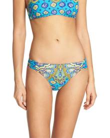 Trina Turk Women's Swimwear Blue Size 4 Bikini Bottom Floral Printed Trina Turk Women's Swimwear Blue Size 4 Bikini Bottom Floral Printed