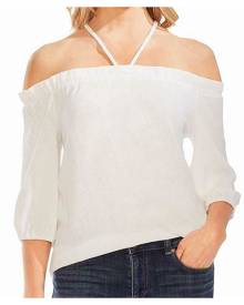 Vince Camuto Women's White Size XL Textured Crepe Halter Chiffon Blouse Vince Camuto Women's White Size XL Textured Crepe Halter Chiffon Blouse