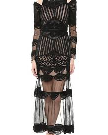 Nicole Miller Women's Dress Black Size 0 Crochete Lace Beaded Sheath Nicole Miller Women's Dress Black Size 0 Crochete Lace Beaded Sheath