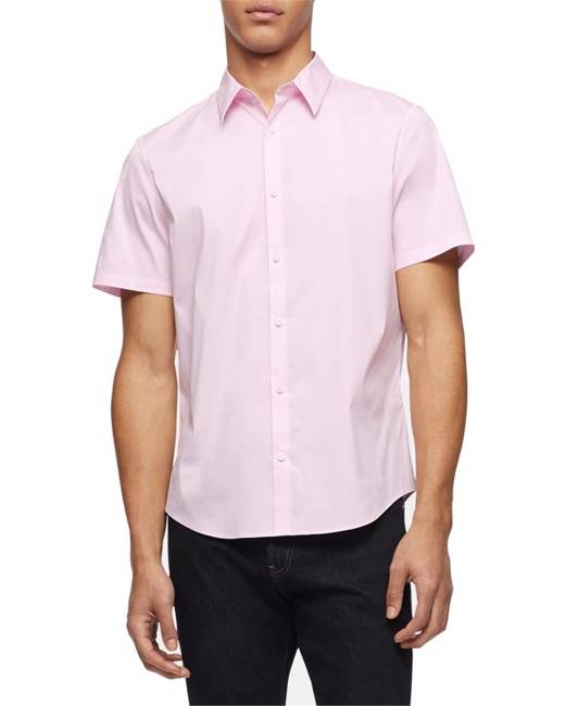 calvin klein men's short sleeve dress shirts