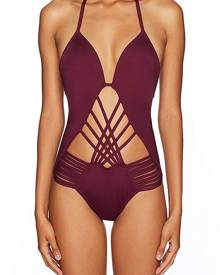 Kenneth Cole Purple Women's Swimwear Size Medium M Strappy One-Piece Kenneth Cole Purple Women's Swimwear Size Medium M Strappy One-Piece