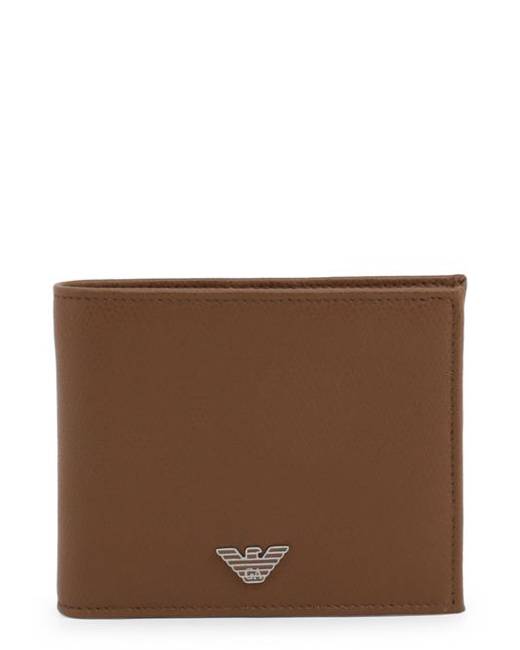 Giorgio Armani Wallet Leather For Men Brown | Watches Prime