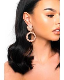 IKRUSH Maura Statement Clip On Earrings   Rose Gold UK 1SZE 