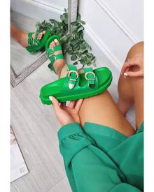 Buttero woven-panelled clog sandals - Green