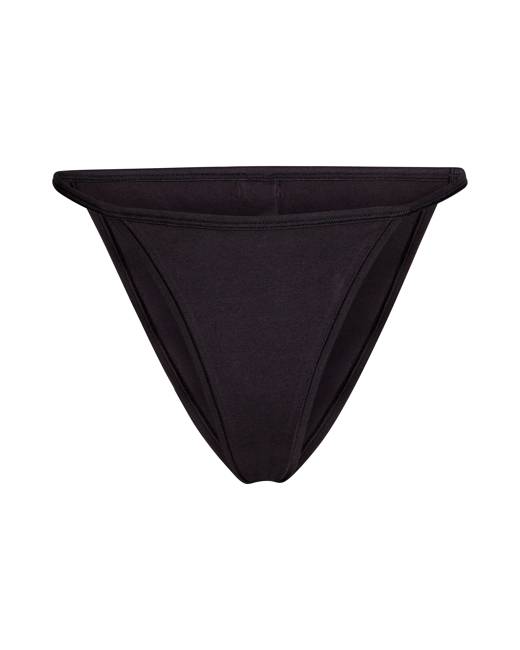 Skims Stretch Cotton Dipped Thong In Mineral
