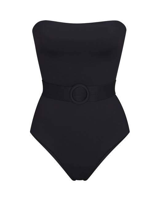 Michael Kors Logo Ring Shirred Bandini Swim Top & Bikini Bottoms