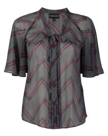 Emporio Armani tie-front zigzag blouse