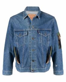 Don't Worry camouflage-print panelled denim jacket