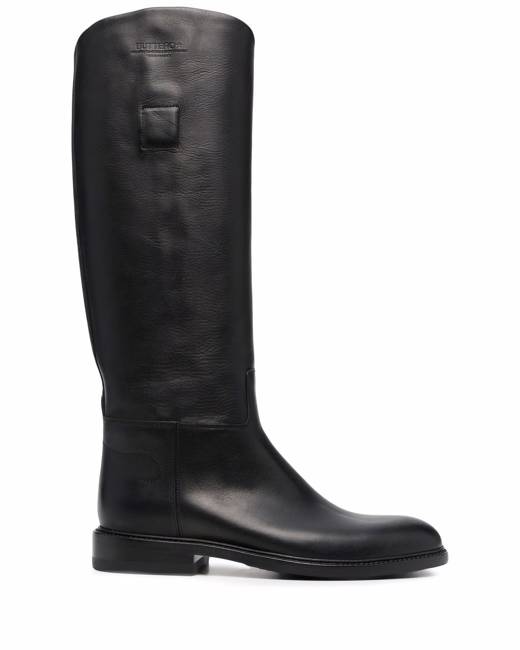 Mens black knee high hot sale boots