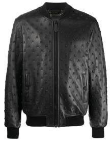 Philipp Plein leather bomber jacket