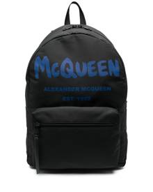 Alexander McQueen logo-print two-tone backpack