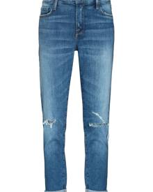 FRAME ripped-finish cropped jeans