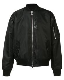 Mostly Heard Rarely Seen leather detailing bomber jacket