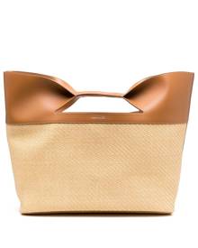 Alexander McQueen The Bow straw-woven tote bag