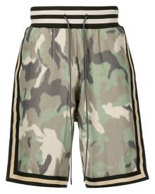 Mostly Heard Rarely Seen blurry camouflage-print track shorts