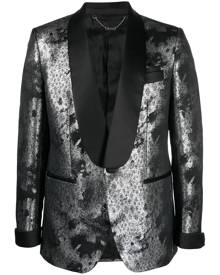 Billionaire metallic-effect single-breasted blazer