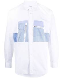 Comme Des Garçons Shirt patchwork-detail long-sleeved shirt