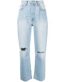 RE/DONE '70s ripped-knee cropped jeans