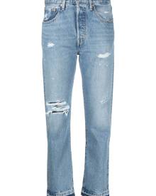 Levi's ripped-detail cropped jeans