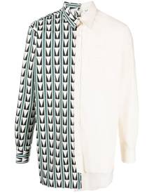 Lanvin patchwork geometric print shirt
