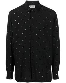 Saint Laurent polka dot embroidery silk shirt