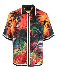 Philipp Plein Hawaii-print bowling shirt