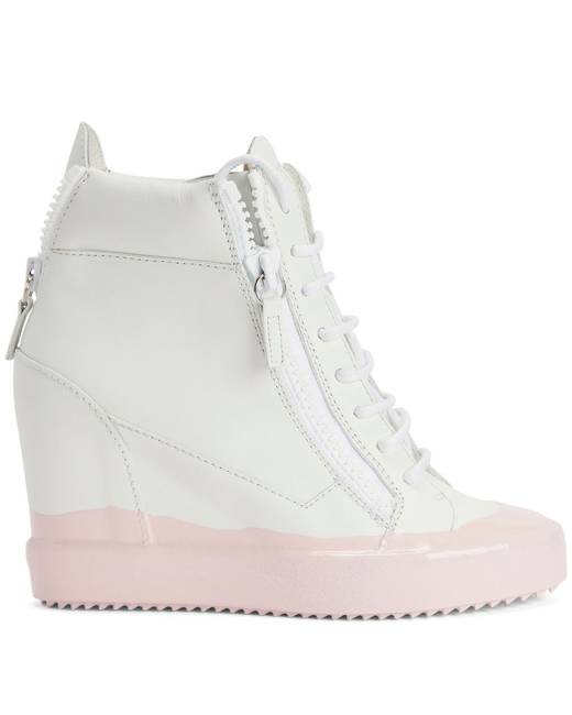 White Women's Wedge Sneakers - Shoes