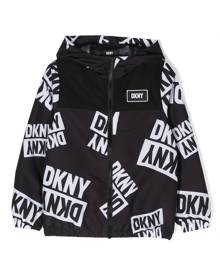 Dkny Kids logo-print hooded windbreaker
