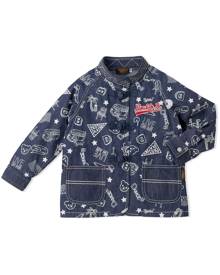 Miki House graphic-print denim jacket