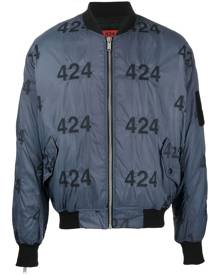 424 logo-print quilted bomber jacket