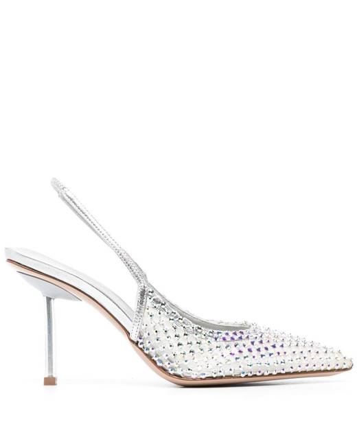 Silver Women's Low Heel Pumps - Shoes