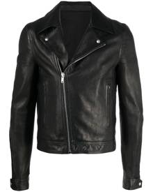 Rick Owens leather zip-up biker jacket