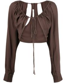 Christopher Esber cropped front tie-fastening blouse