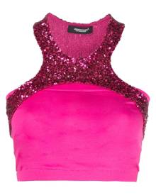 Undercover sequin-embellished cropped top