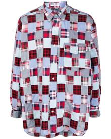 J.PRESS patchwork long-sleeve cotton shirt