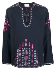 MARANT Ilya geometric-embroidery shirt