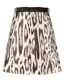 Giambattista Valli bow-detail animal-print skirt