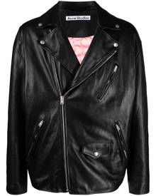 Acne Studios off-centre zip leather biker jacket