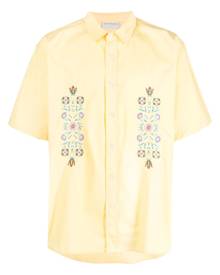 Drôle De Monsieur flower-embroidery cotton shirt